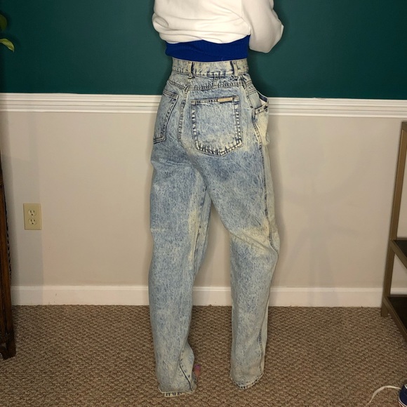 Vintage acid washed high waisted 80’s jeans long - Picture 1 of 14